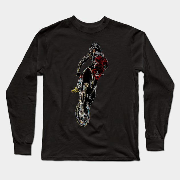 motocross Long Sleeve T-Shirt by rickylabellevie